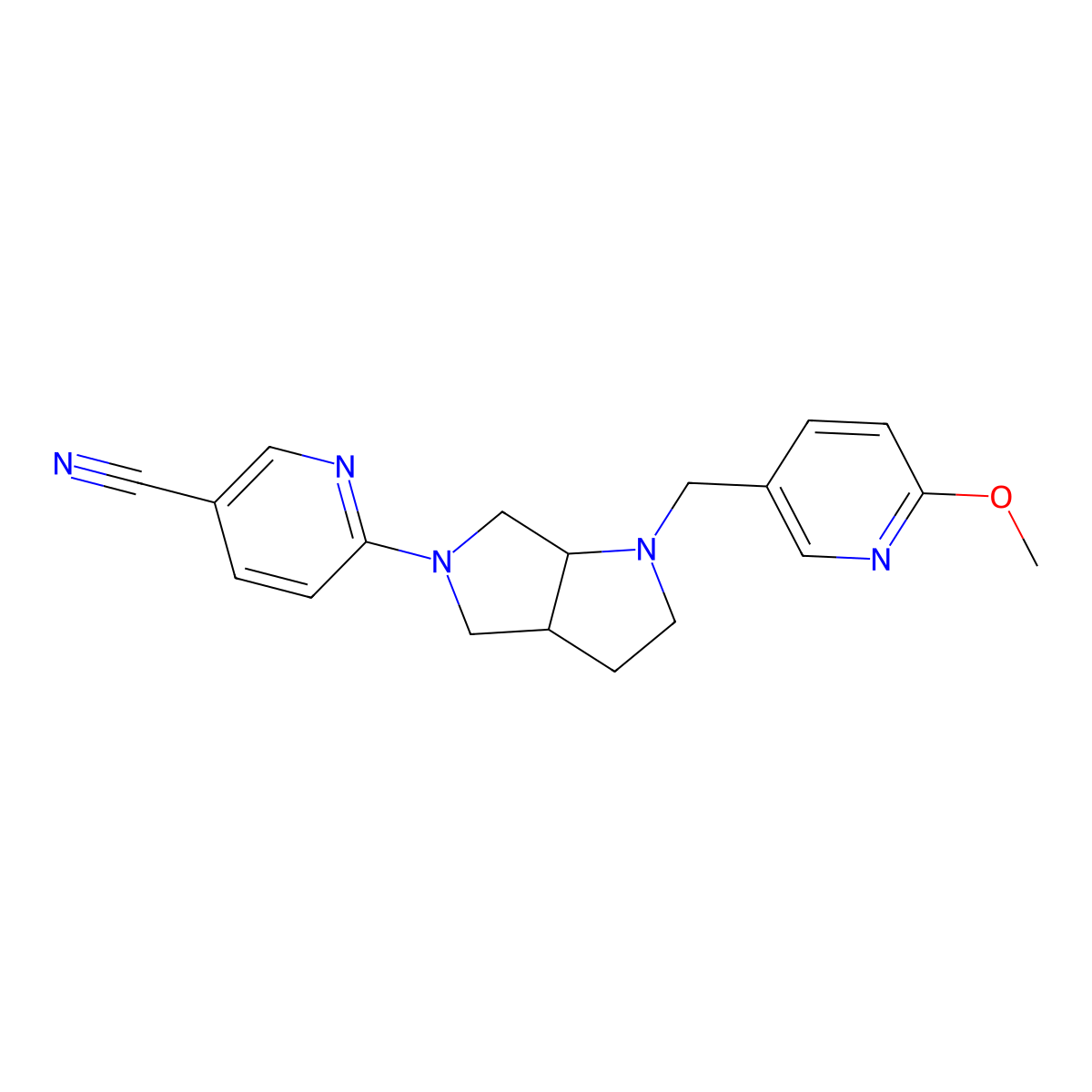 6-{1-[(6-Methoxypyridin-3-yl)methyl]-octahydropyrrolo[2,3-c]pyrrol-5-yl}pyridine-3-carbonitrile molecular structure, CAS 2549033-27-2