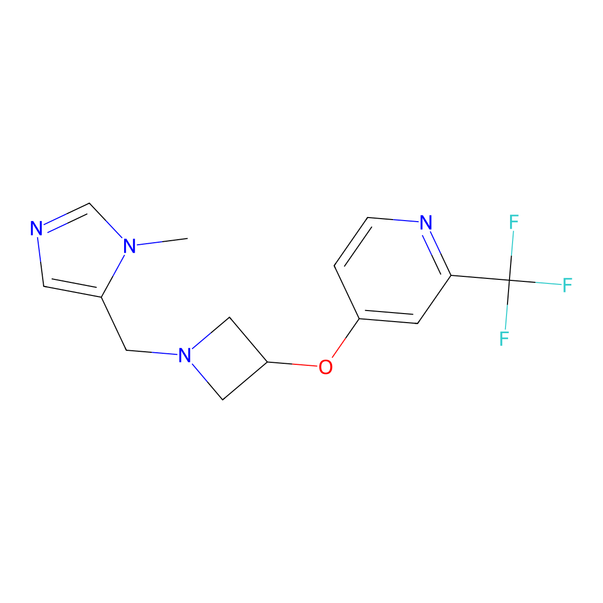4-({1-[(1-methyl-1H-imidazol-5-yl)methyl]azetidin-3-yl}oxy)-2-(trifluoromethyl)pyridine molecular structure, CAS 2549033-41-0