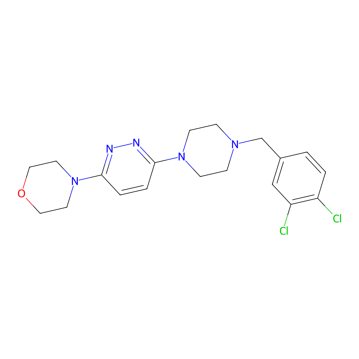 4-(6-{4-[(3,4-Dichlorophenyl)methyl]piperazin-1-yl}pyridazin-3-yl)morpholine molecular structure, CAS 2549033-53-4