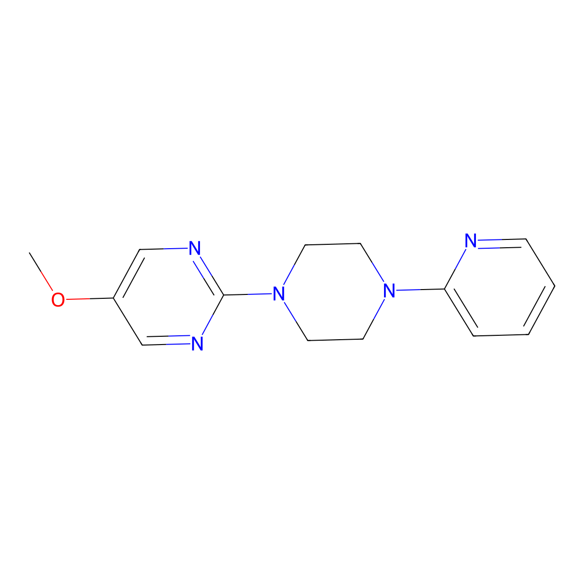 5-Methoxy-2-[4-(pyridin-2-yl)piperazin-1-yl]pyrimidine molecular structure, CAS 2549033-61-4
