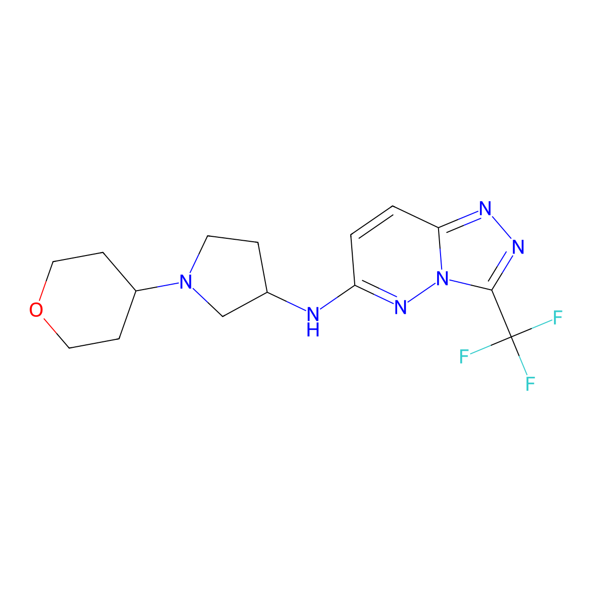 1-(oxan-4-yl)-N-[3-(trifluoromethyl)-[1,2,4]triazolo[4,3-b]pyridazin-6-yl]pyrrolidin-3-amine molecular structure, CAS 2549033-68-1