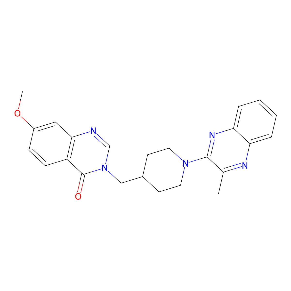7-Methoxy-3-{[1-(3-methylquinoxalin-2-yl)piperidin-4-yl]methyl}-3,4-dihydroquinazolin-4-one molecular structure, CAS 2549033-71-6