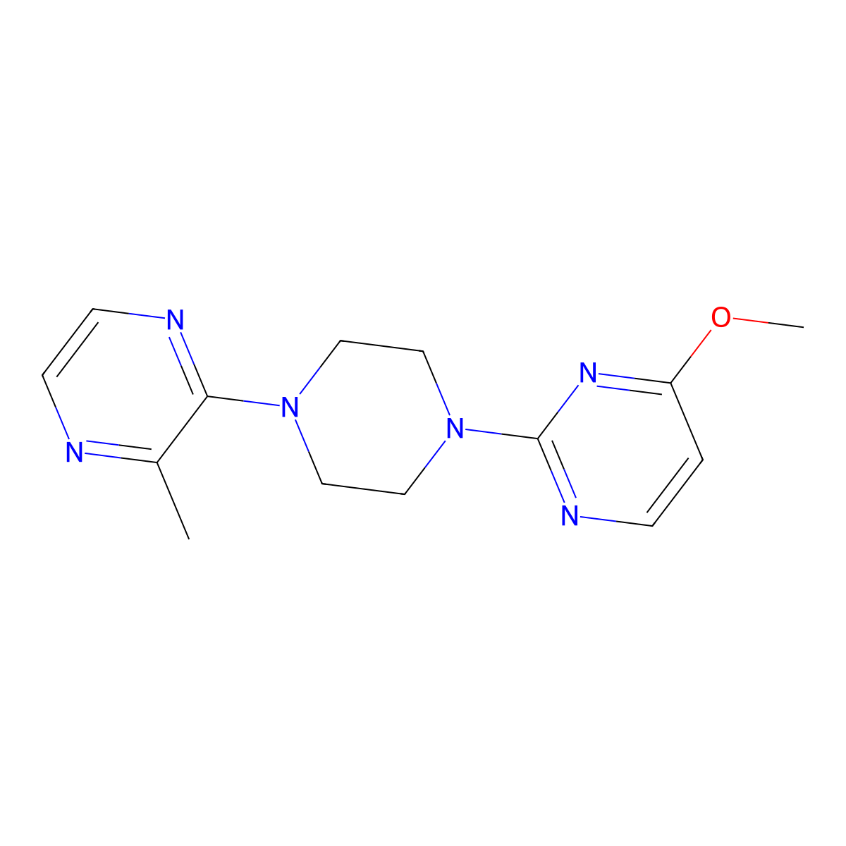 4-Methoxy-2-[4-(3-methylpyrazin-2-yl)piperazin-1-yl]pyrimidine molecular structure, CAS 2549033-83-0