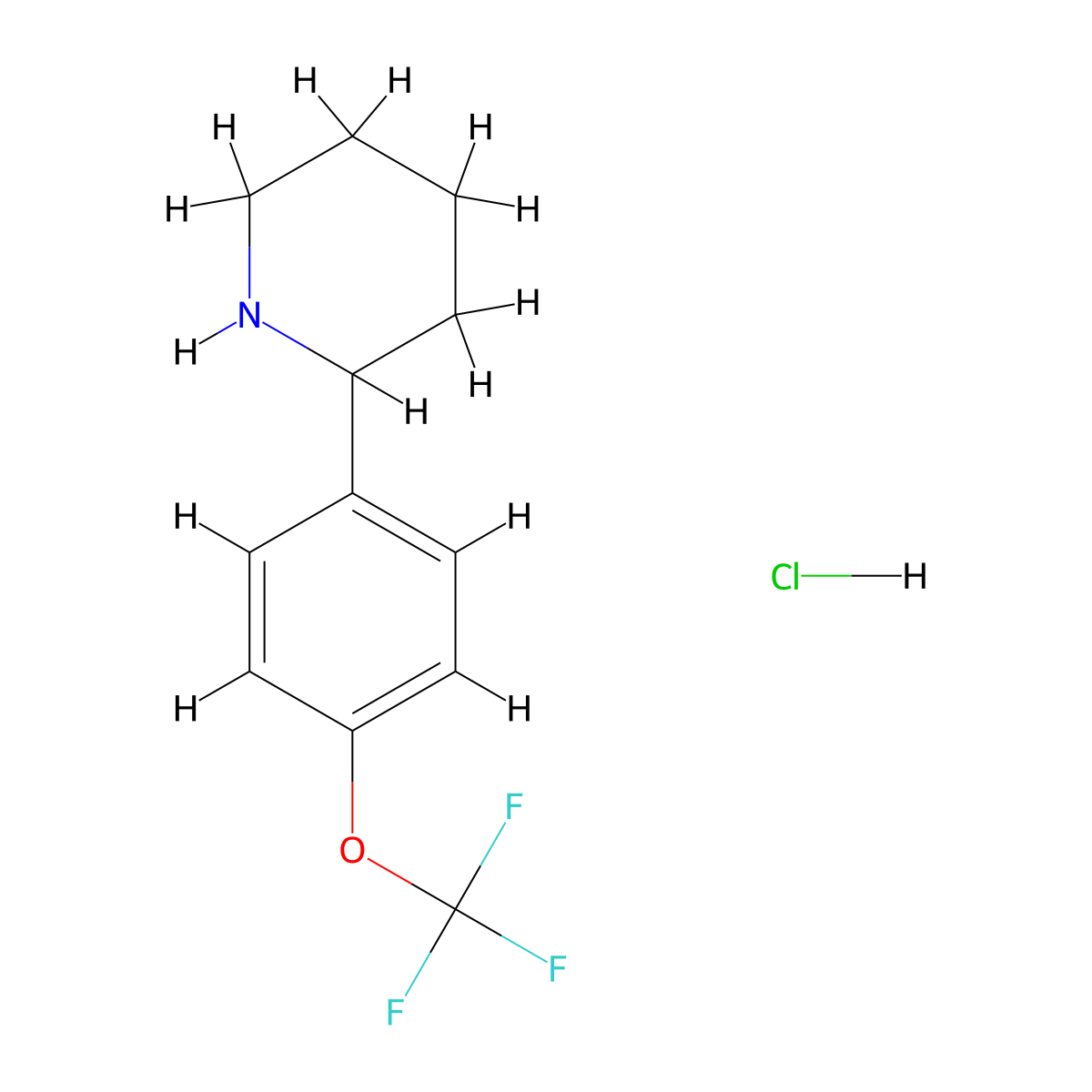 2-[4-(Trifluoromethoxy)phenyl]piperidine hydrochloride molecular structure, CAS 2549033-85-2