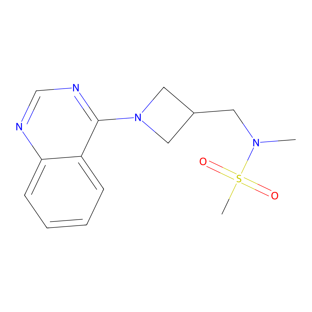 N-methyl-N-{[1-(quinazolin-4-yl)azetidin-3-yl]methyl}methanesulfonamide molecular structure, CAS 2549033-87-4