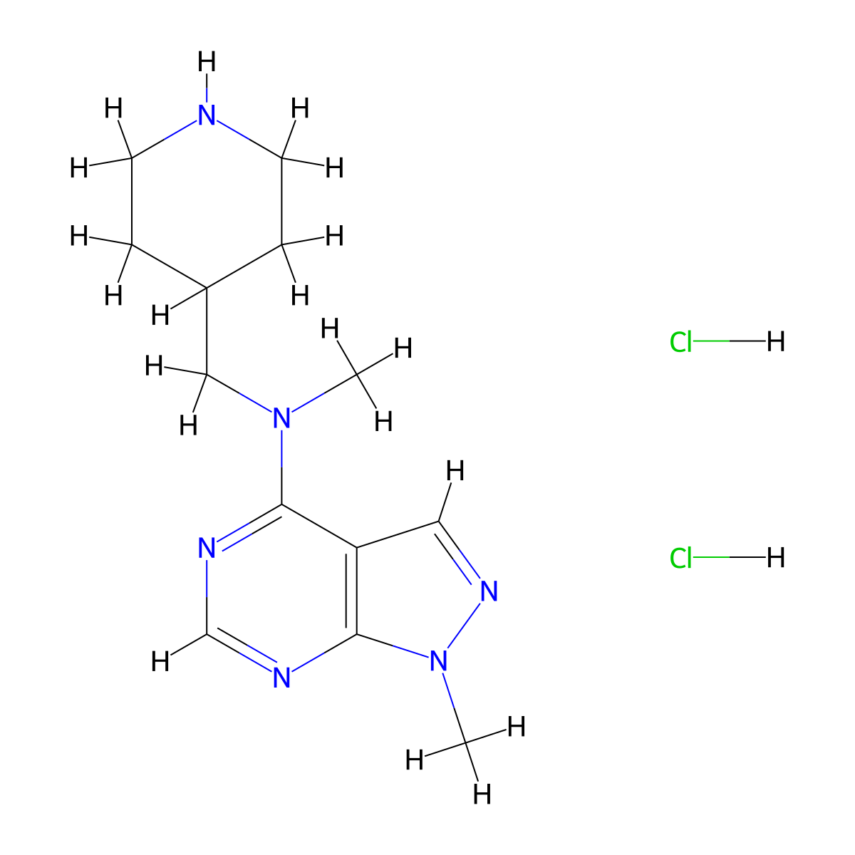 N,1-dimethyl-N-[(piperidin-4-yl)methyl]-1H-pyrazolo[3,4-d]pyrimidin-4-amine dihydrochloride molecular structure, CAS 2549033-89-6