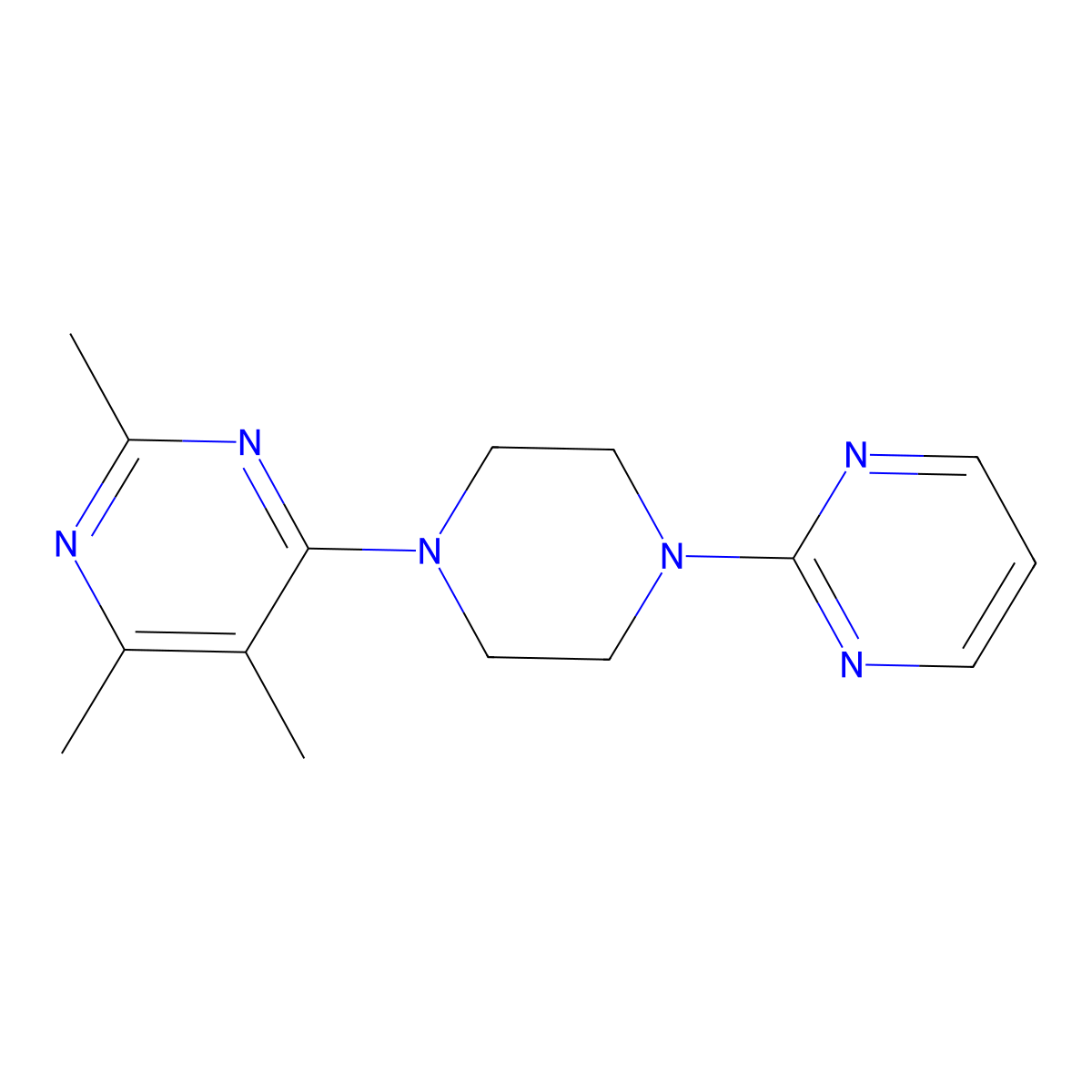 2,4,5-Trimethyl-6-[4-(pyrimidin-2-yl)piperazin-1-yl]pyrimidine molecular structure, CAS 2549033-91-0