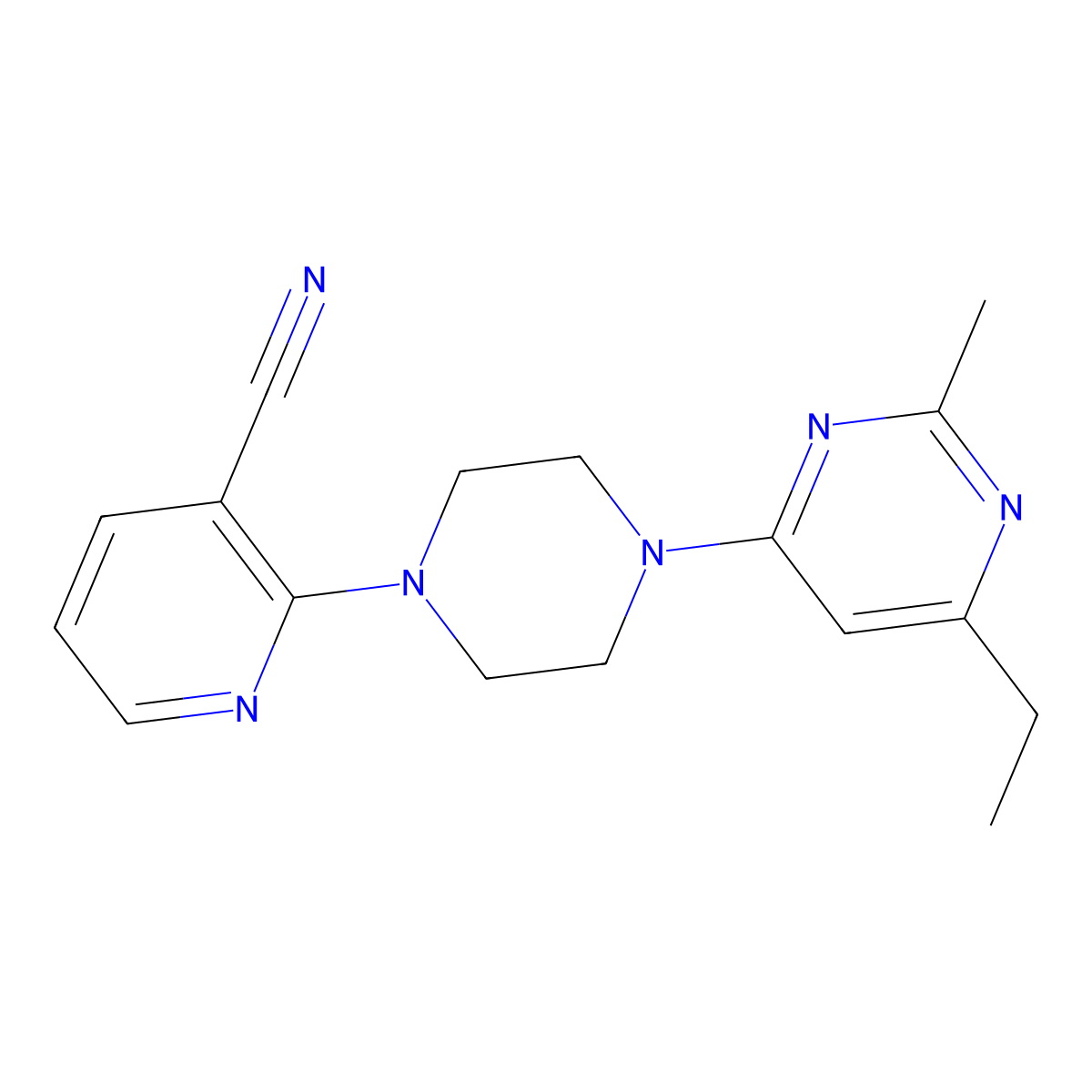 2-[4-(6-Ethyl-2-methylpyrimidin-4-yl)piperazin-1-yl]pyridine-3-carbonitrile molecular structure, CAS 2549033-94-3
