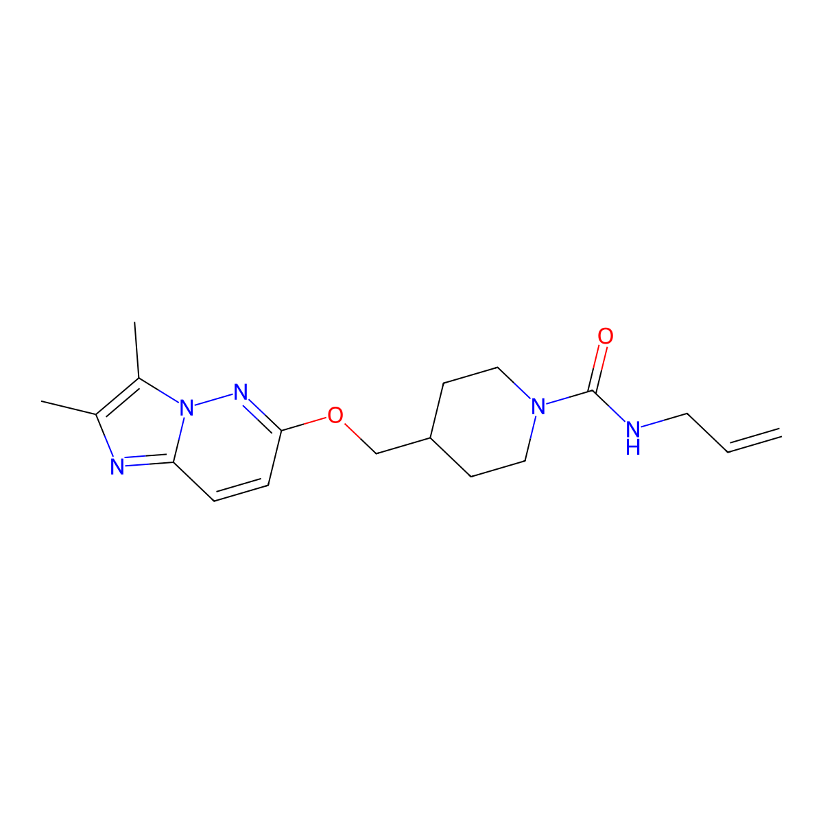 4-[({2,3-dimethylimidazo[1,2-b]pyridazin-6-yl}oxy)methyl]-N-(prop-2-en-1-yl)piperidine-1-carboxamide molecular structure, CAS 2549033-99-8