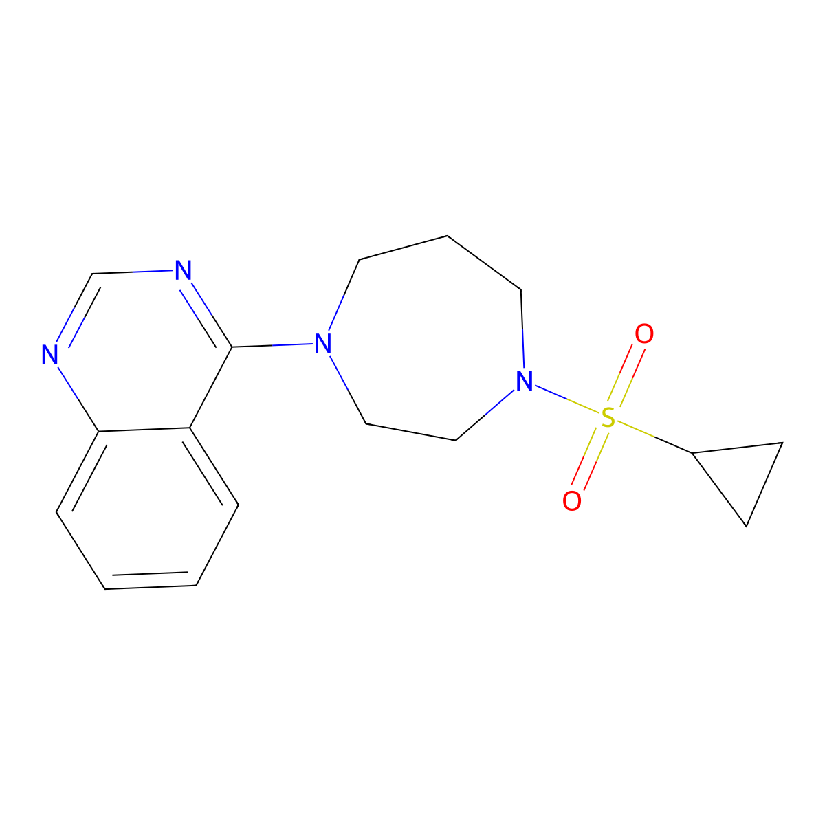 4-[4-(Cyclopropanesulfonyl)-1,4-diazepan-1-yl]quinazoline molecular structure, CAS 2549034-31-1