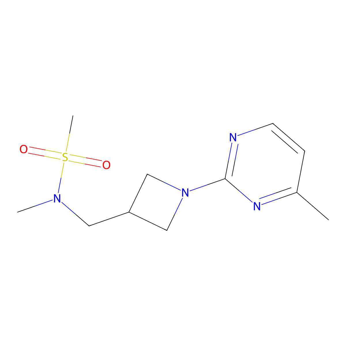 N-methyl-N-{[1-(4-methylpyrimidin-2-yl)azetidin-3-yl]methyl}methanesulfonamide molecular structure, CAS 2549034-42-4