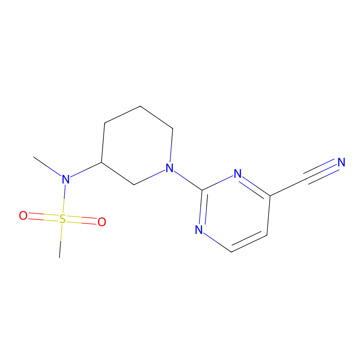 N-[1-(4-cyanopyrimidin-2-yl)piperidin-3-yl]-N-methylmethanesulfonamide molecular structure, CAS 2549034-53-7