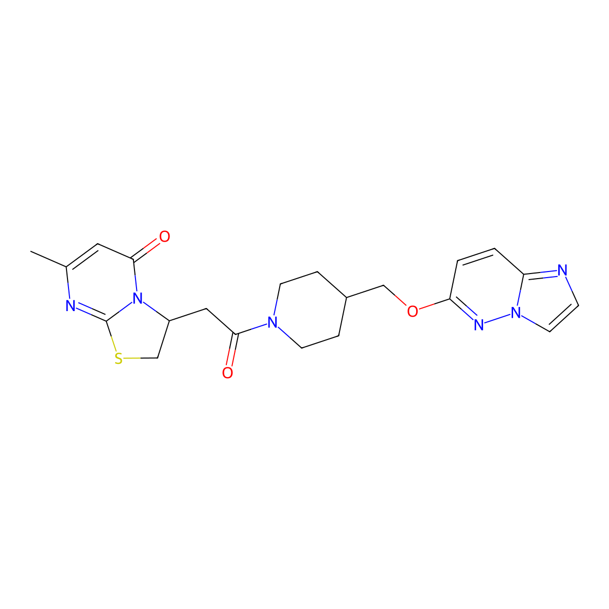 3-{2-[4-({imidazo[1,2-b]pyridazin-6-yloxy}methyl)piperidin-1-yl]-2-oxoethyl}-7-methyl-2H,3H,5H-[1,3]thiazolo[3,2-a]pyrimidin-5-one molecular structure, CAS 2549034-61-7