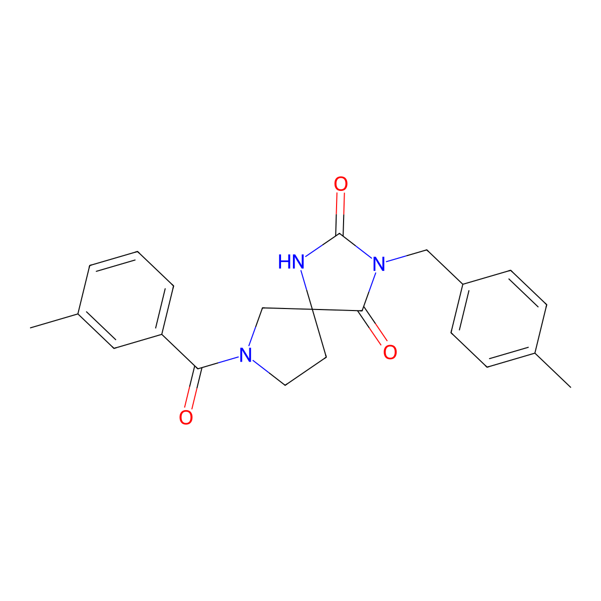 7-(3-Methylbenzoyl)-3-[(4-methylphenyl)methyl]-1,3,7-triazaspiro[4.4]nonane-2,4-dione molecular structure, CAS 2549034-65-1