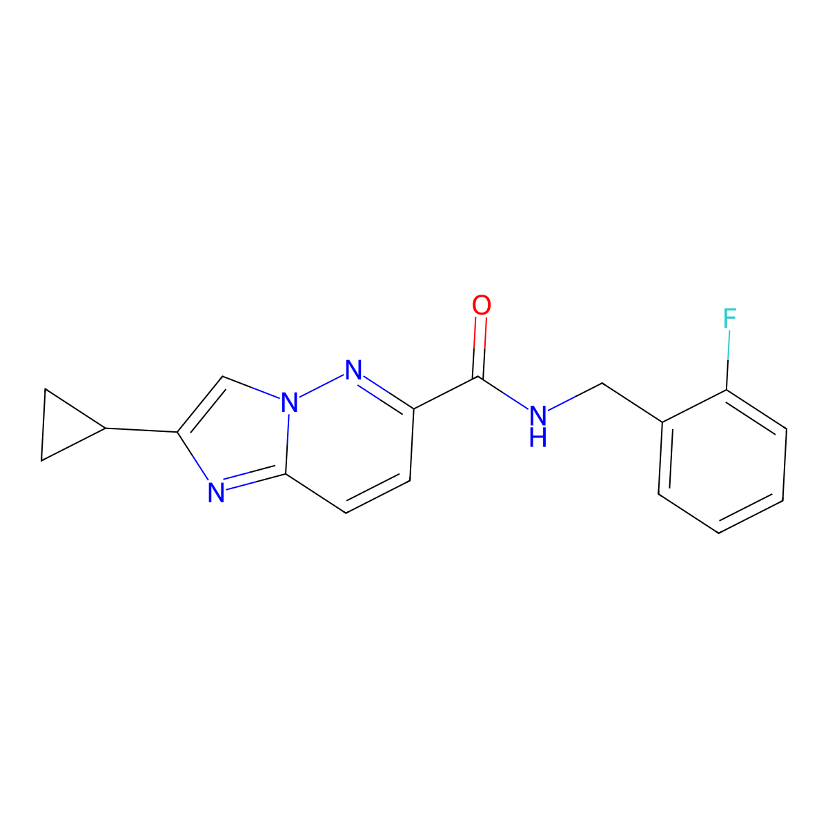 2-cyclopropyl-N-[(2-fluorophenyl)methyl]imidazo[1,2-b]pyridazine-6-carboxamide molecular structure, CAS 2549034-75-3