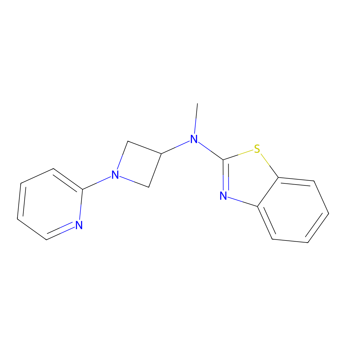 N-methyl-N-[1-(pyridin-2-yl)azetidin-3-yl]-1,3-benzothiazol-2-amine molecular structure, CAS 2549034-84-4