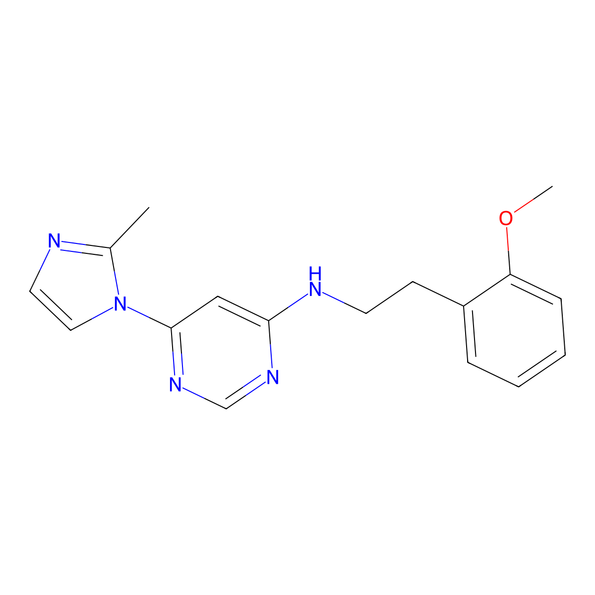 N-[2-(2-methoxyphenyl)ethyl]-6-(2-methyl-1H-imidazol-1-yl)pyrimidin-4-amine molecular structure, CAS 2549034-85-5