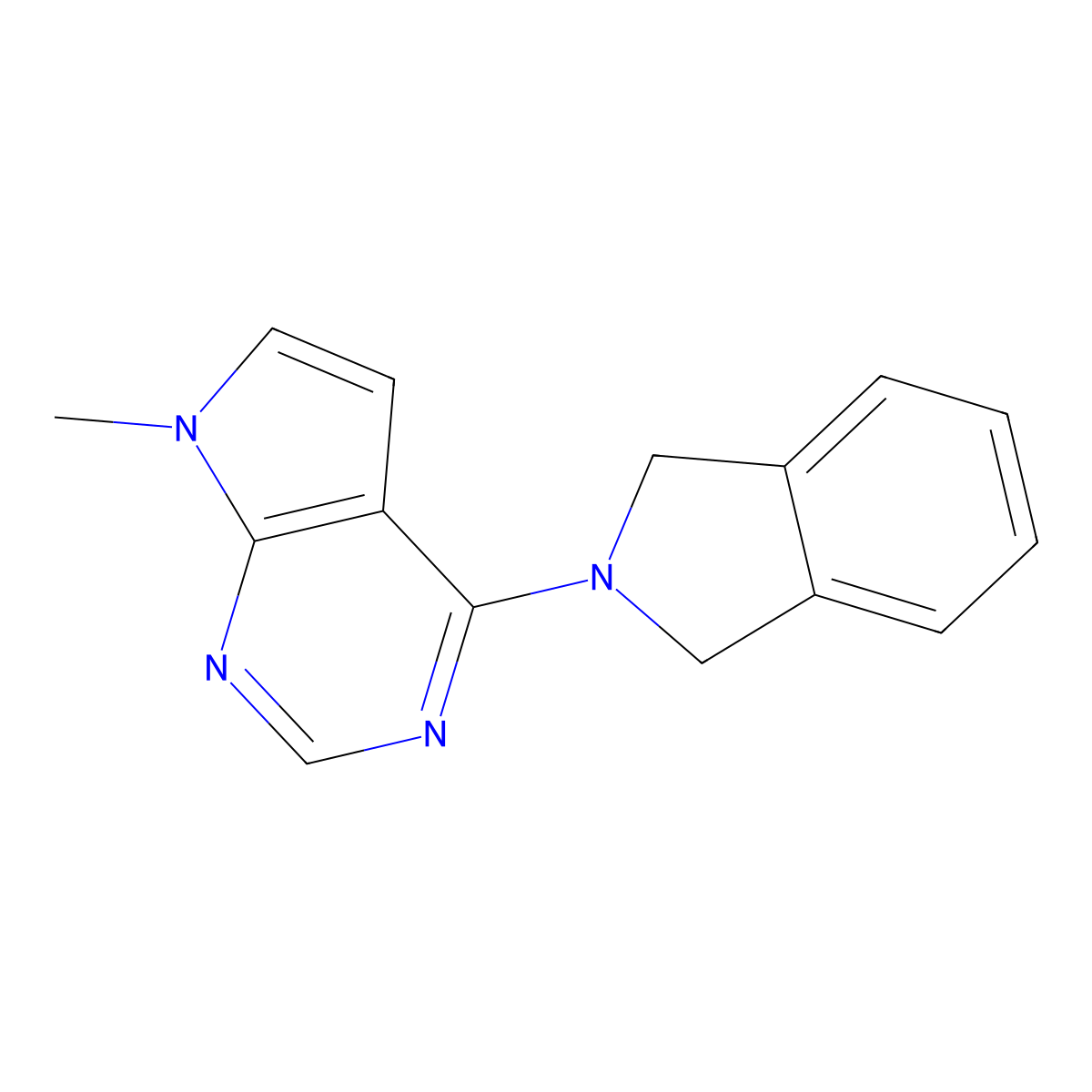 2-{7-methyl-7H-pyrrolo[2,3-d]pyrimidin-4-yl}-2,3-dihydro-1H-isoindole molecular structure, CAS 2549035-03-0