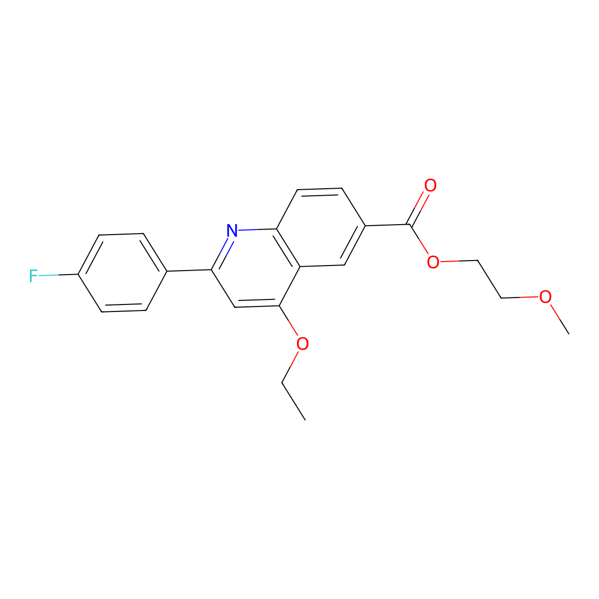 2-Methoxyethyl 4-ethoxy-2-(4-fluorophenyl)quinoline-6-carboxylate molecular structure, CAS 2549035-05-2