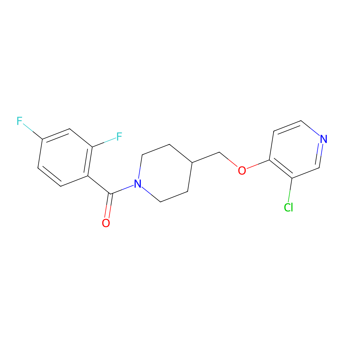 3-Chloro-4-{[1-(2,4-difluorobenzoyl)piperidin-4-yl]methoxy}pyridine molecular structure, CAS 2549035-07-4