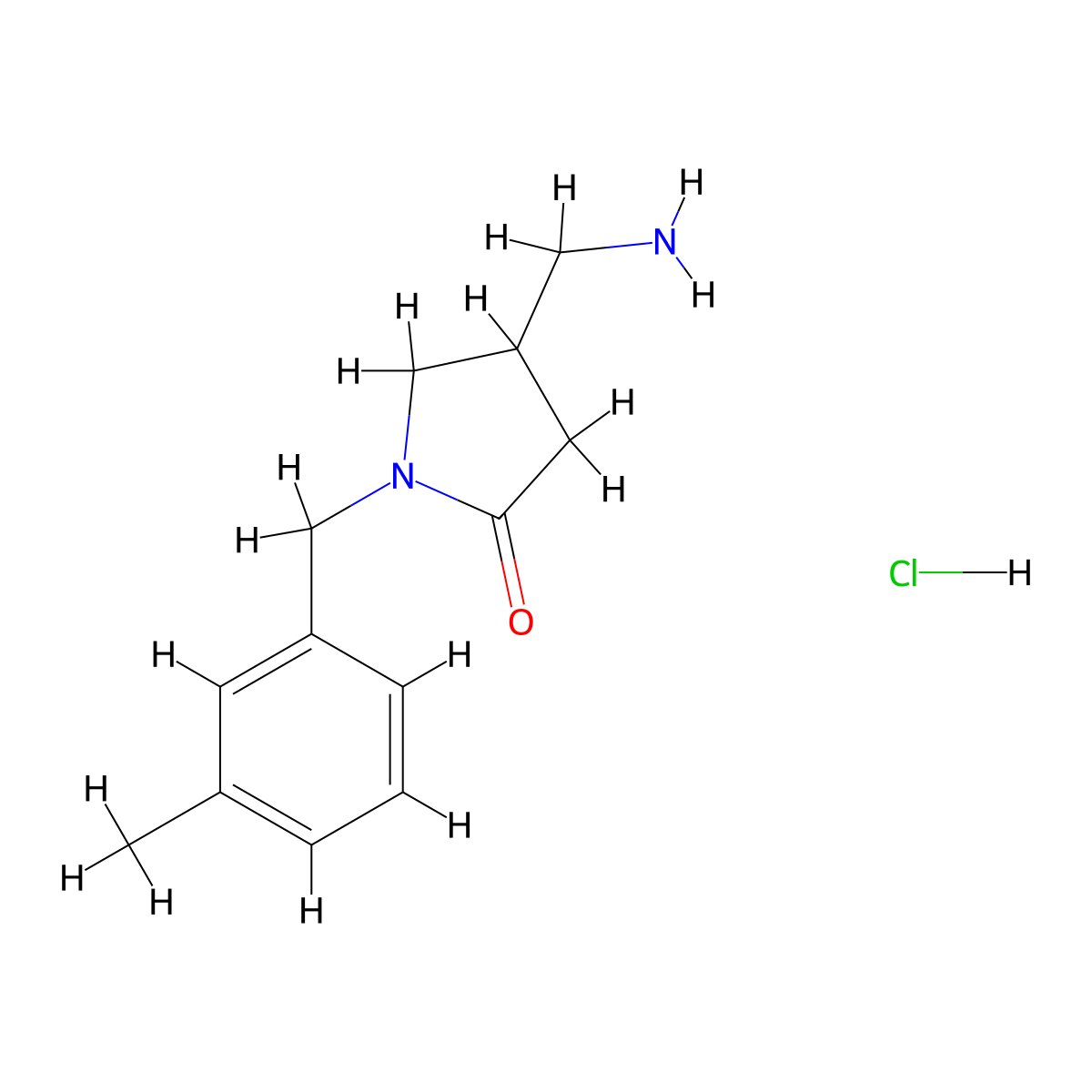 4-(Aminomethyl)-1-[(3-methylphenyl)methyl]pyrrolidin-2-one hydrochloride molecular structure, CAS 2549035-16-5