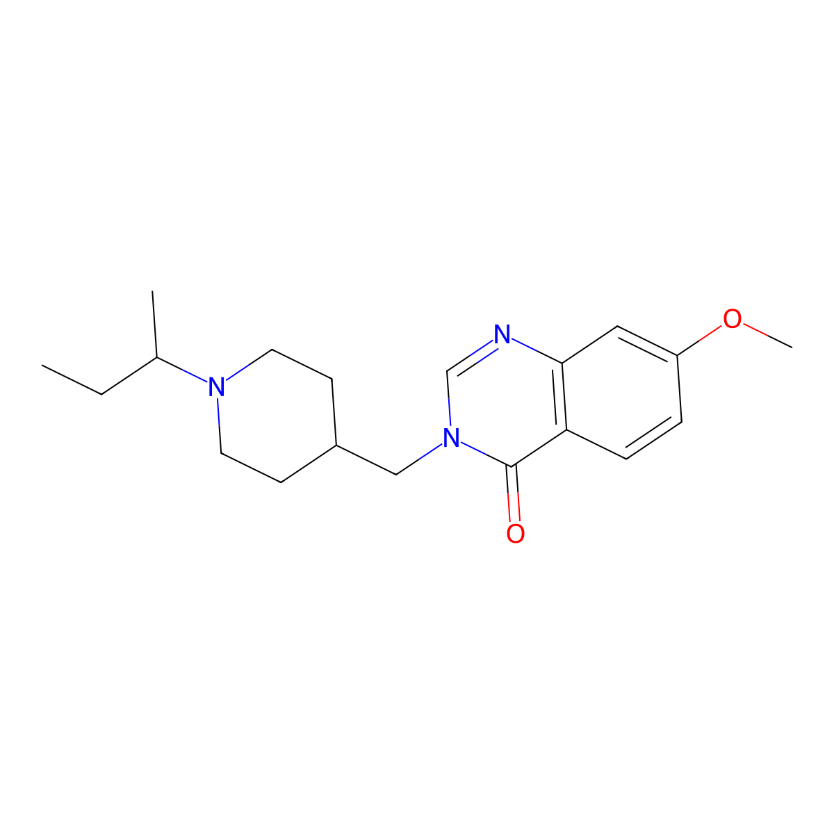 3-{[1-(Butan-2-yl)piperidin-4-yl]methyl}-7-methoxy-3,4-dihydroquinazolin-4-one molecular structure, CAS 2549035-17-6