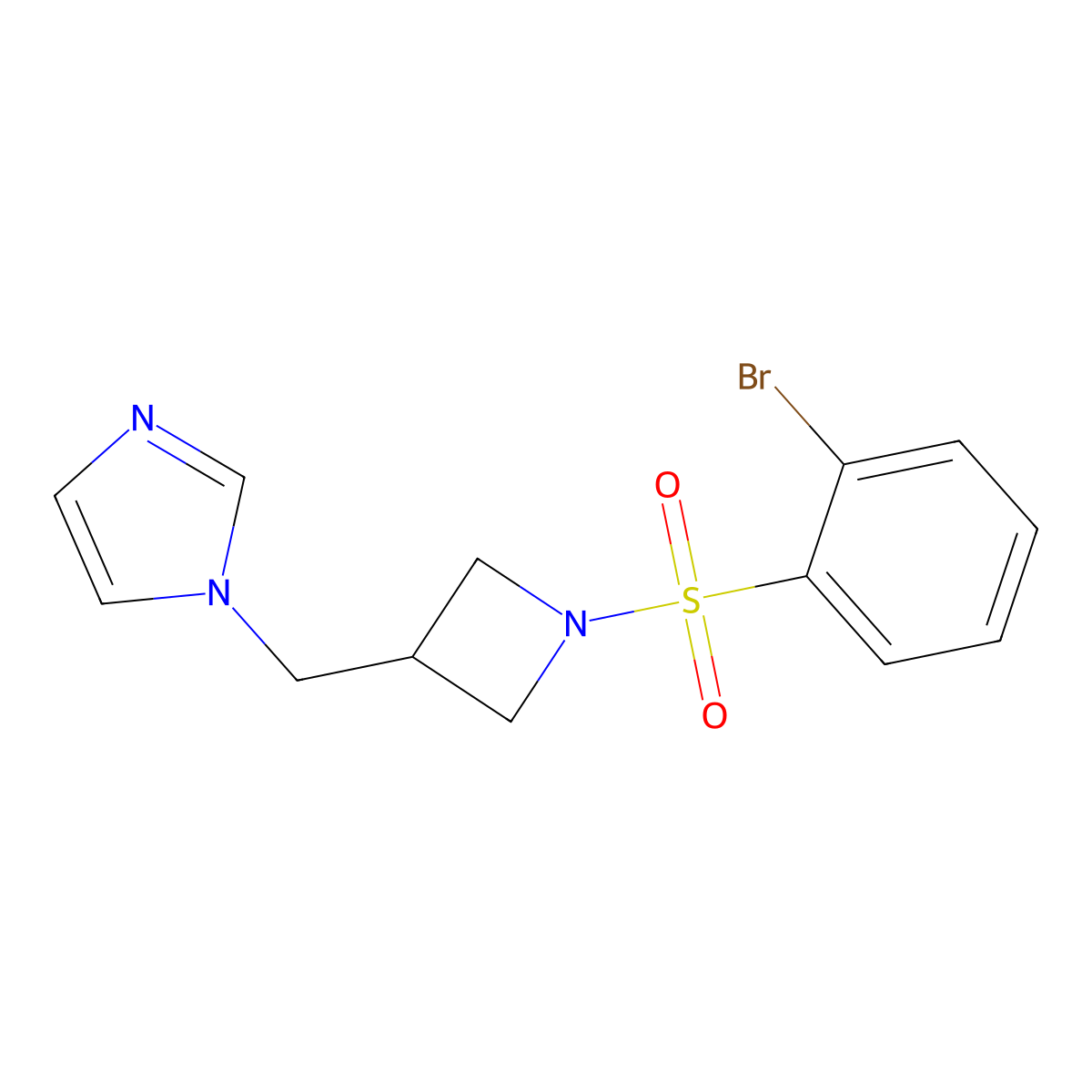 1-{[1-(2-bromobenzenesulfonyl)azetidin-3-yl]methyl}-1H-imidazole molecular structure, CAS 2549035-26-7