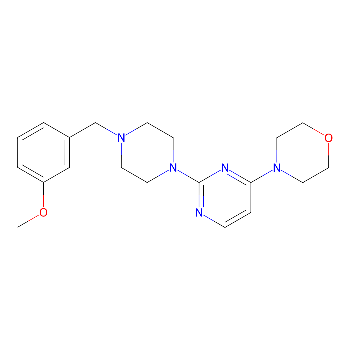 4-(2-{4-[(3-Methoxyphenyl)methyl]piperazin-1-yl}pyrimidin-4-yl)morpholine molecular structure, CAS 2549035-29-0