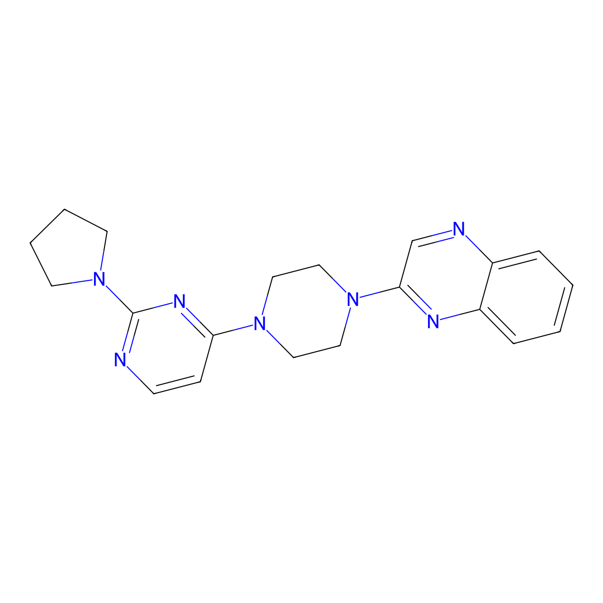 2-{4-[2-(Pyrrolidin-1-yl)pyrimidin-4-yl]piperazin-1-yl}quinoxaline molecular structure, CAS 2549035-35-8