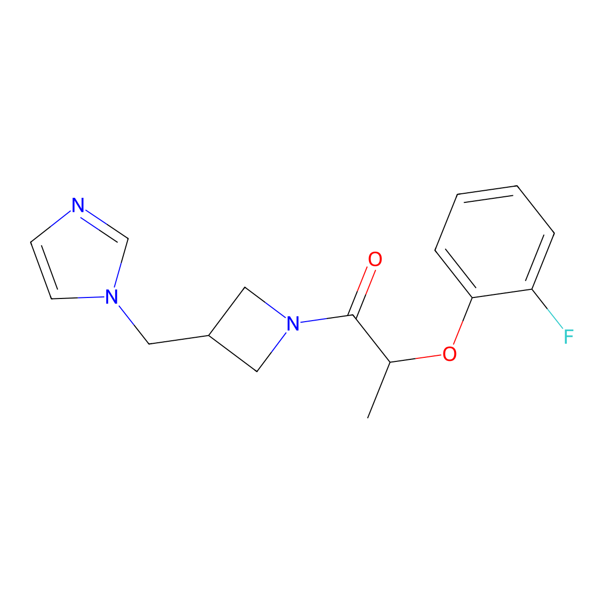 2-(2-fluorophenoxy)-1-{3-[(1H-imidazol-1-yl)methyl]azetidin-1-yl}propan-1-one molecular structure, CAS 2549035-38-1
