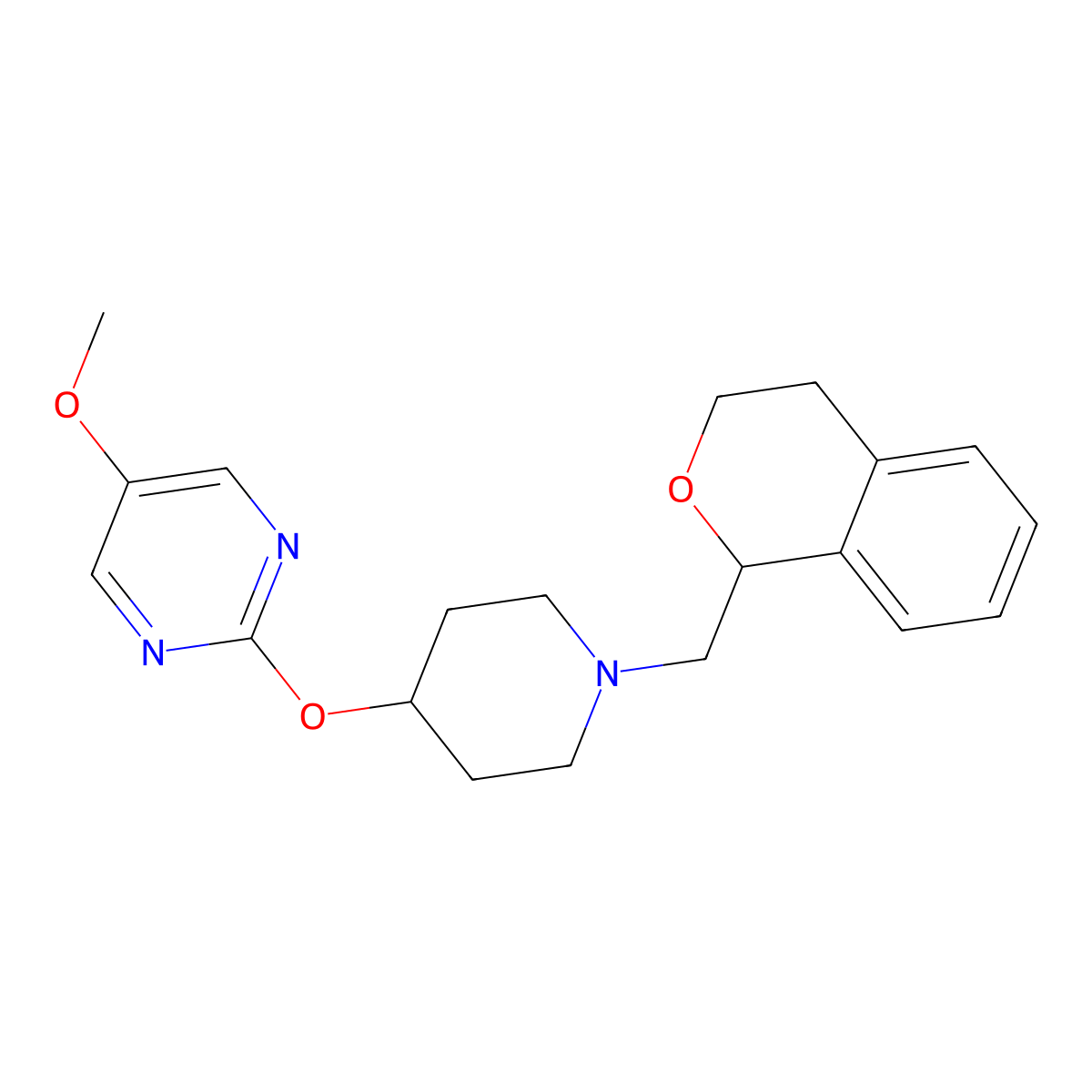 2-({1-[(3,4-dihydro-1H-2-benzopyran-1-yl)methyl]piperidin-4-yl}oxy)-5-methoxypyrimidine molecular structure, CAS 2549035-53-0