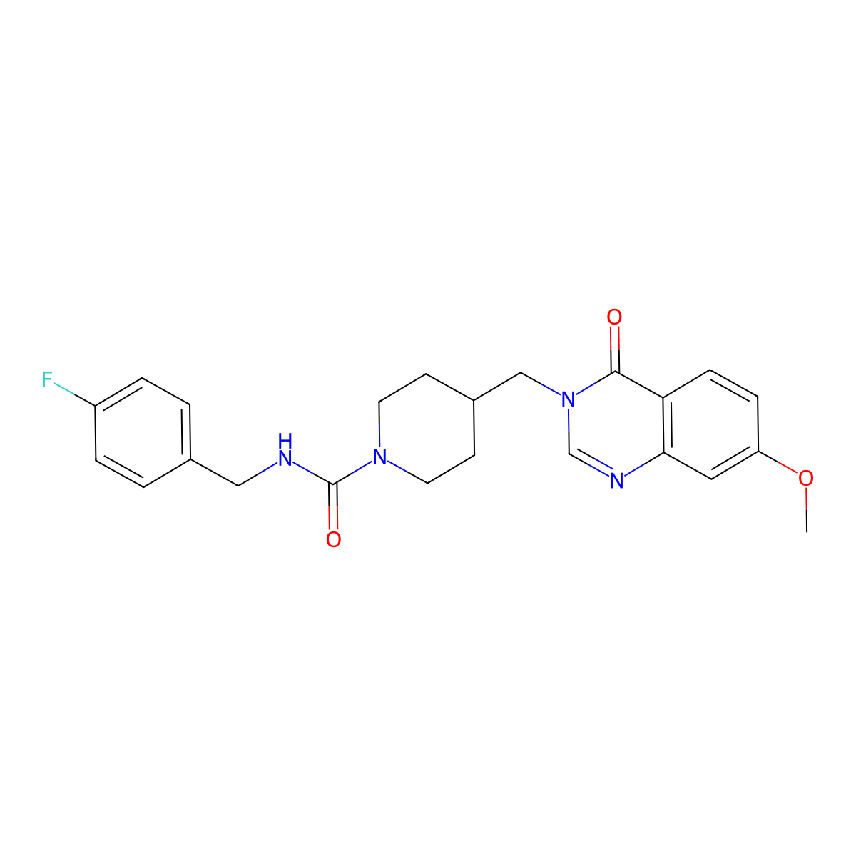 N-[(4-fluorophenyl)methyl]-4-[(7-methoxy-4-oxo-3,4-dihydroquinazolin-3-yl)methyl]piperidine-1-carboxamide molecular structure, CAS 2549035-54-1