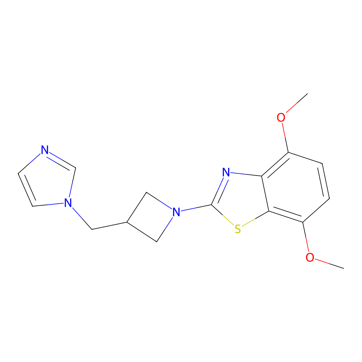 2-{3-[(1H-imidazol-1-yl)methyl]azetidin-1-yl}-4,7-dimethoxy-1,3-benzothiazole molecular structure, CAS 2549035-55-2