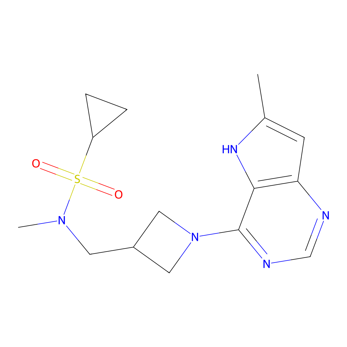 N-methyl-N-[(1-{6-methyl-5H-pyrrolo[3,2-d]pyrimidin-4-yl}azetidin-3-yl)methyl]cyclopropanesulfonamide molecular structure, CAS 2549035-67-6