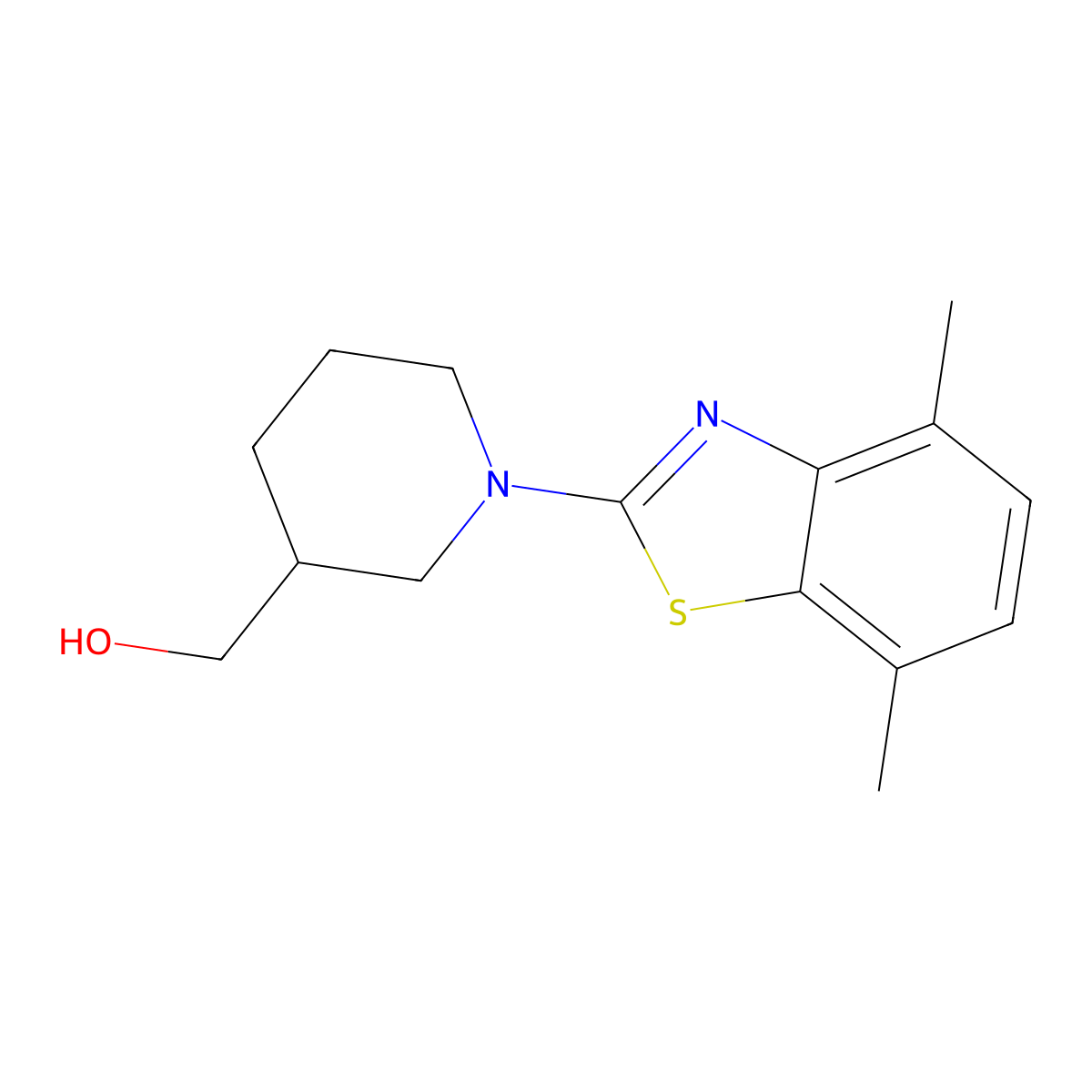 [1-(4,7-Dimethyl-1,3-benzothiazol-2-yl)piperidin-3-yl]methanol molecular structure, CAS 2549035-70-1