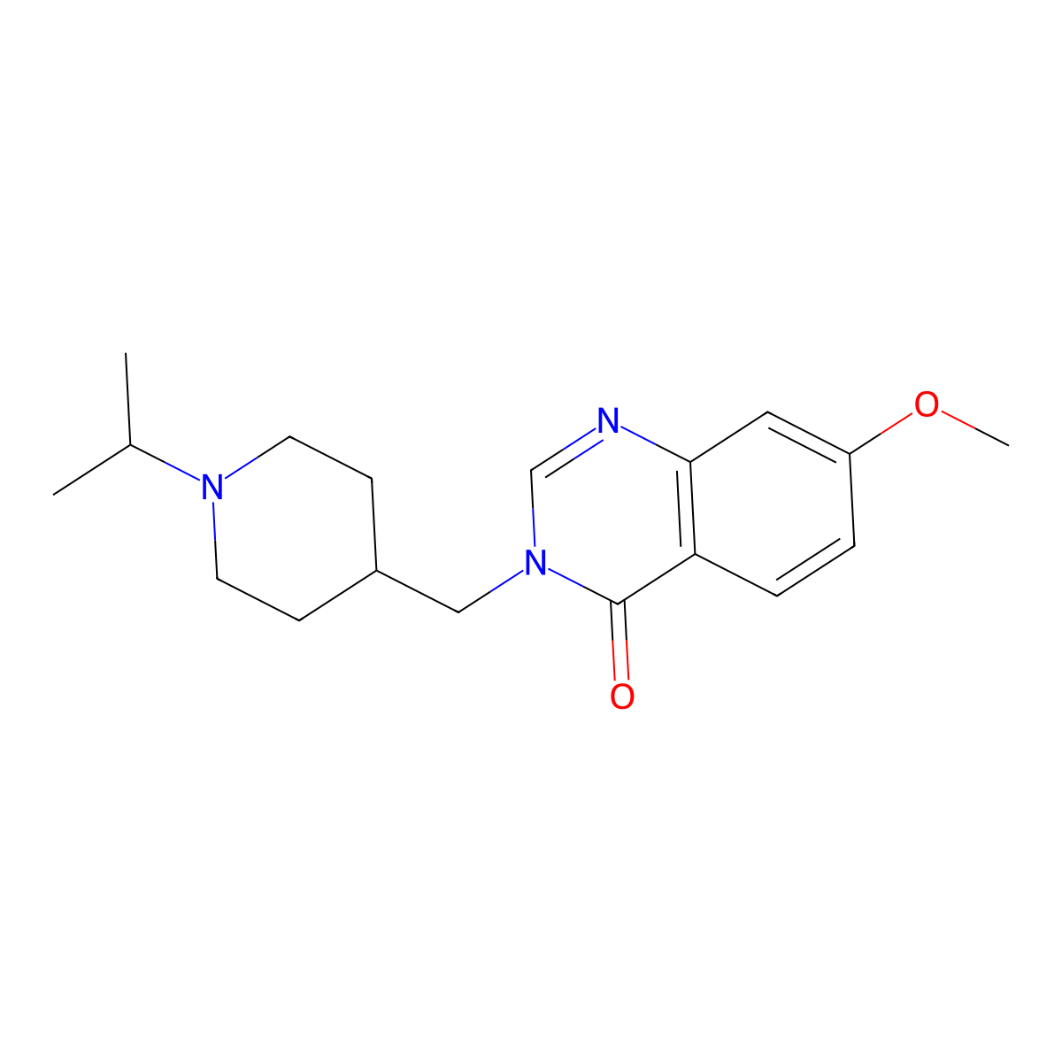 7-Methoxy-3-{[1-(propan-2-yl)piperidin-4-yl]methyl}-3,4-dihydroquinazolin-4-one molecular structure, CAS 2549035-75-6