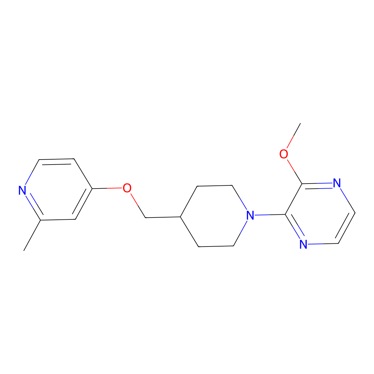 2-Methoxy-3-(4-{[(2-methylpyridin-4-yl)oxy]methyl}piperidin-1-yl)pyrazine molecular structure, CAS 2549035-82-5