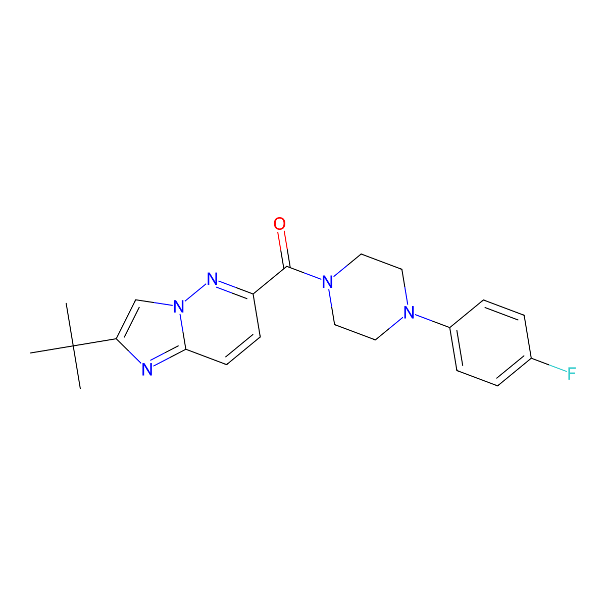 1-{2-Tert-butylimidazo[1,2-b]pyridazine-6-carbonyl}-4-(4-fluorophenyl)piperazine molecular structure, CAS 2549035-90-5