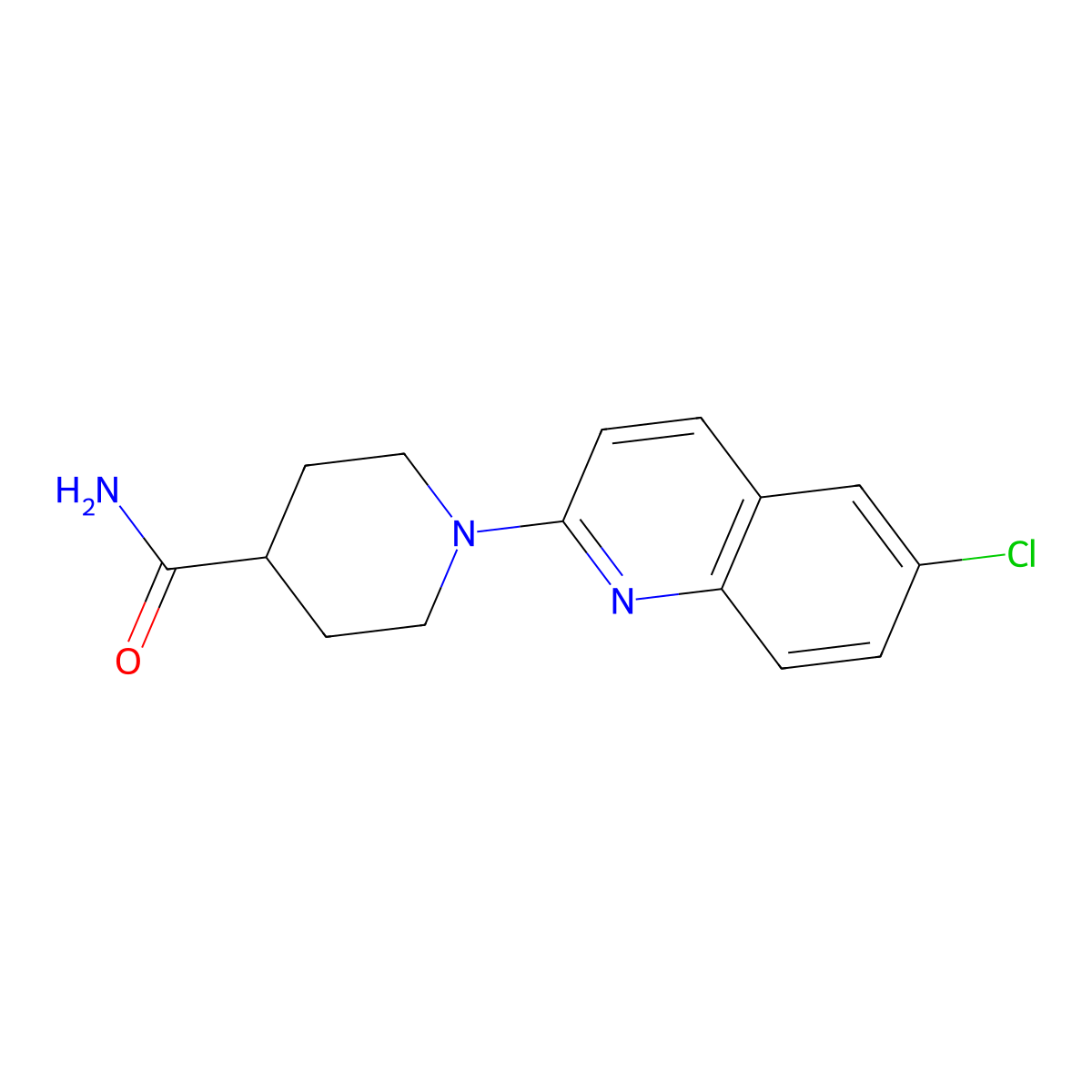 1-(6-Chloroquinolin-2-yl)piperidine-4-carboxamide molecular structure, CAS 2549035-92-7