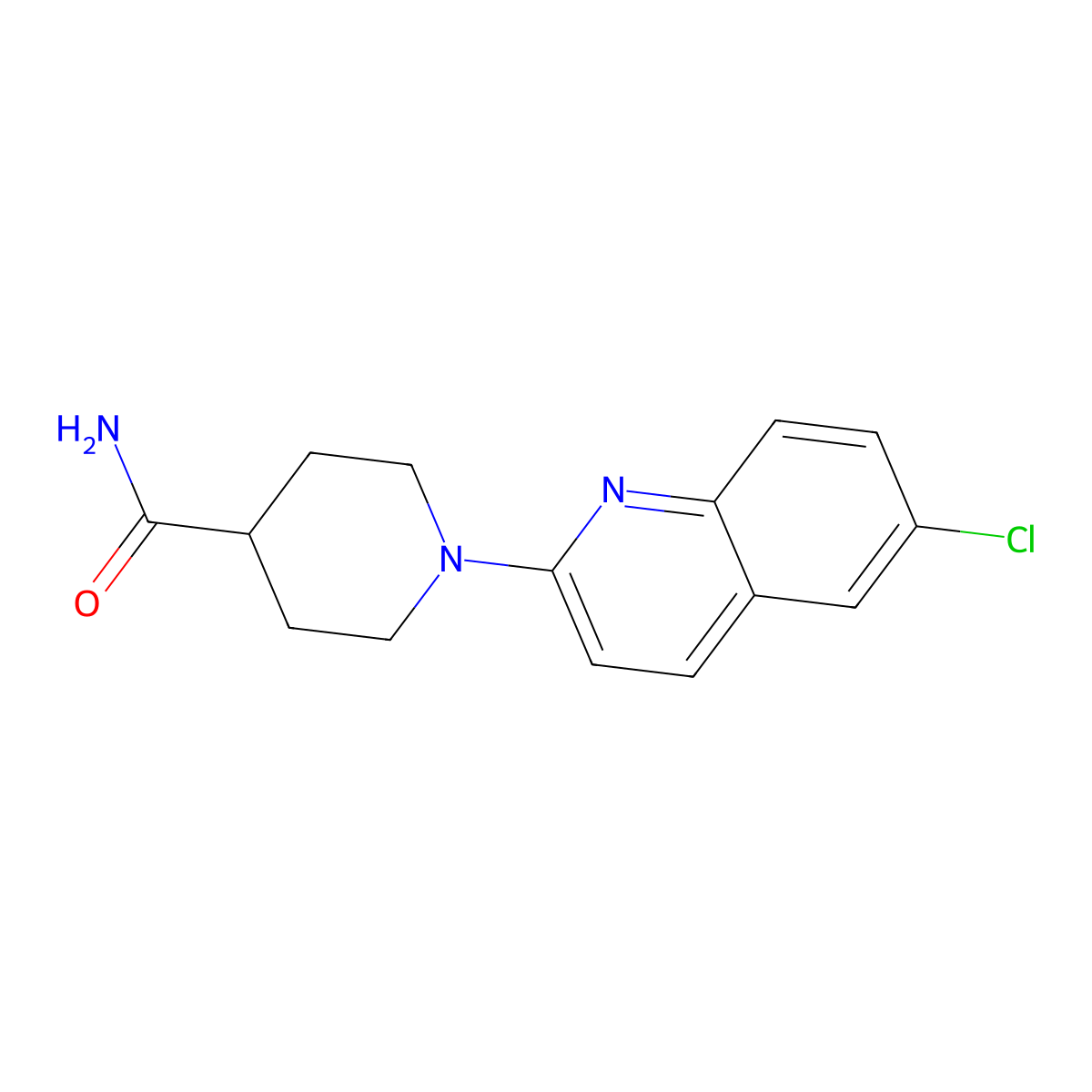 1-(6-Chloroquinolin-2-yl)piperidine-4-carboxamide molecular structure, CAS 2549035-92-7