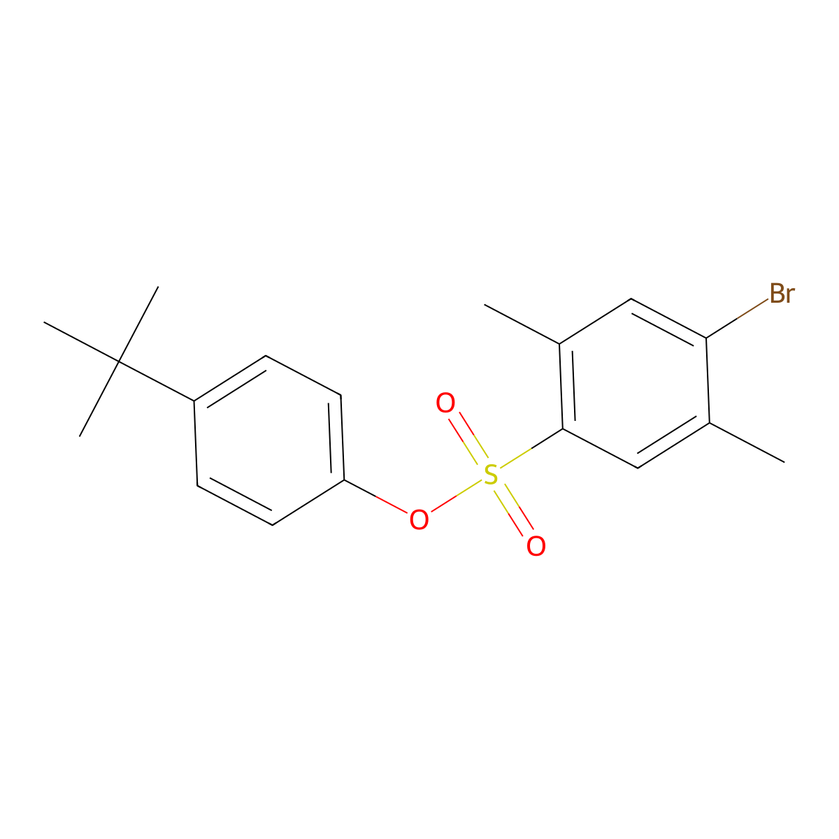 4-Tert-butylphenyl 4-bromo-2,5-dimethylbenzene-1-sulfonate molecular structure, CAS 2549035-96-1