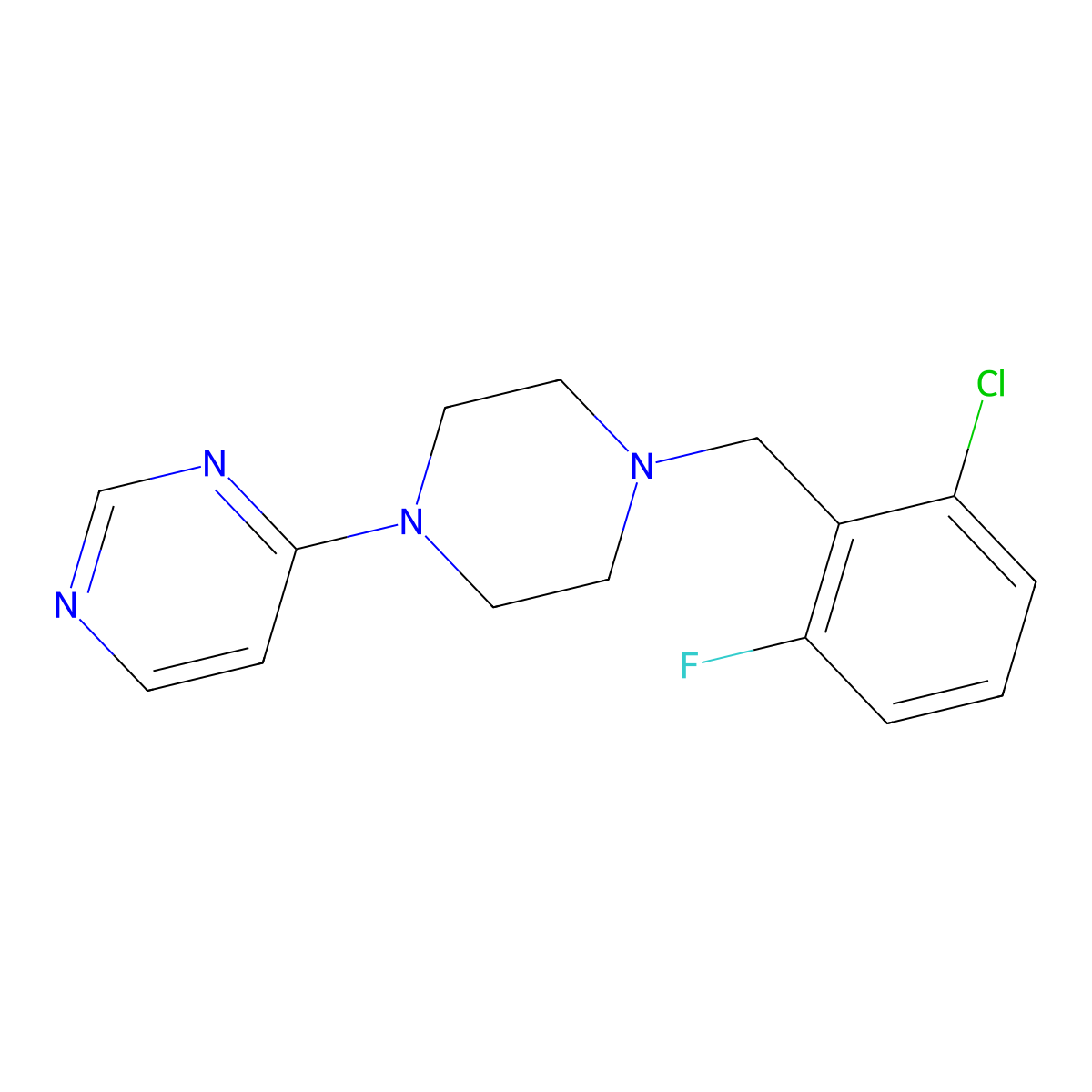4-{4-[(2-Chloro-6-fluorophenyl)methyl]piperazin-1-yl}pyrimidine molecular structure, CAS 2549035-99-4