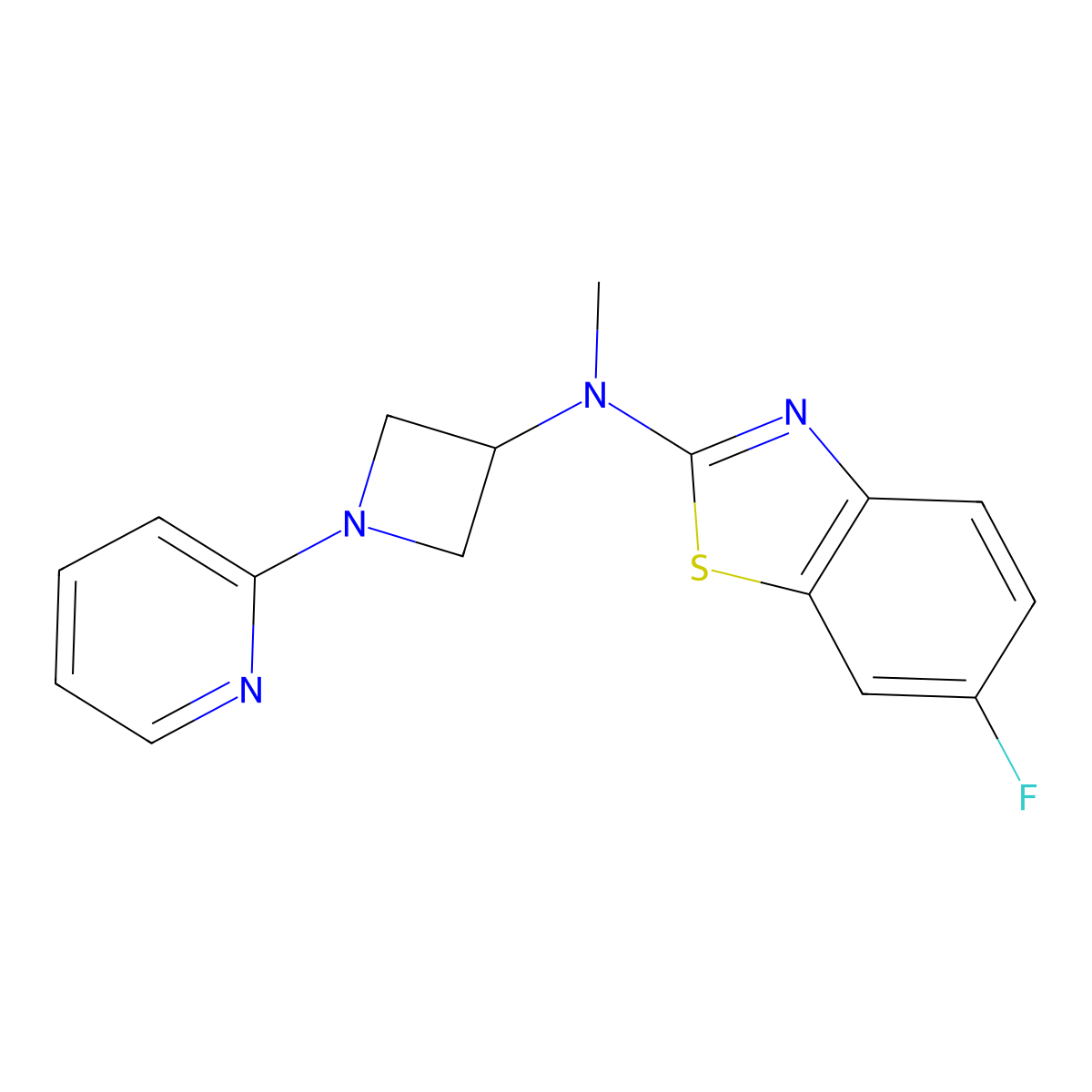 6-fluoro-N-methyl-N-[1-(pyridin-2-yl)azetidin-3-yl]-1,3-benzothiazol-2-amine molecular structure, CAS 2549036-03-3