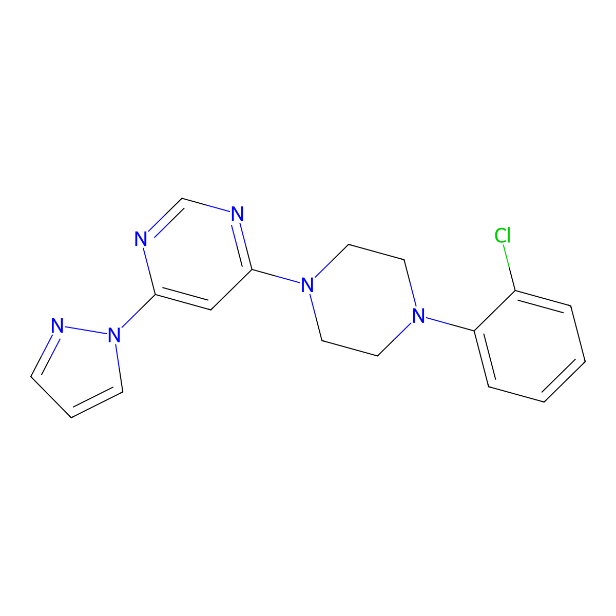 4-[4-(2-chlorophenyl)piperazin-1-yl]-6-(1H-pyrazol-1-yl)pyrimidine molecular structure, CAS 2549036-05-5