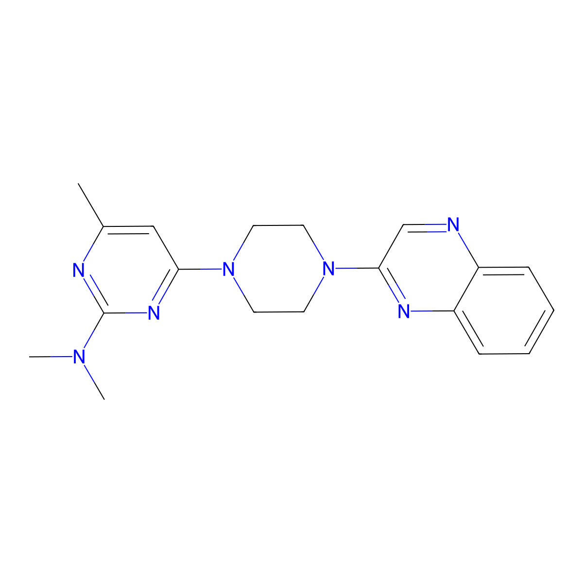 N,N,4-trimethyl-6-[4-(quinoxalin-2-yl)piperazin-1-yl]pyrimidin-2-amine molecular structure, CAS 2549036-21-5