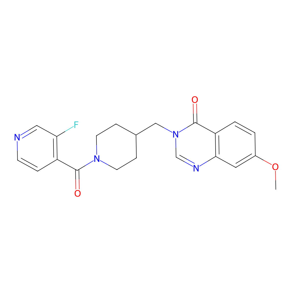 3-{[1-(3-Fluoropyridine-4-carbonyl)piperidin-4-yl]methyl}-7-methoxy-3,4-dihydroquinazolin-4-one molecular structure, CAS 2549036-28-2
