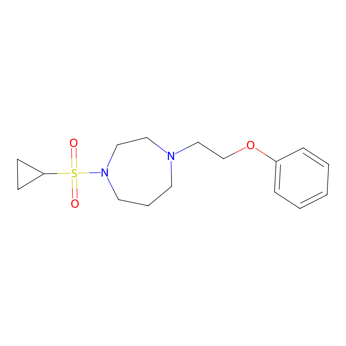 1-(Cyclopropanesulfonyl)-4-(2-phenoxyethyl)-1,4-diazepane molecular structure, CAS 2549036-35-1