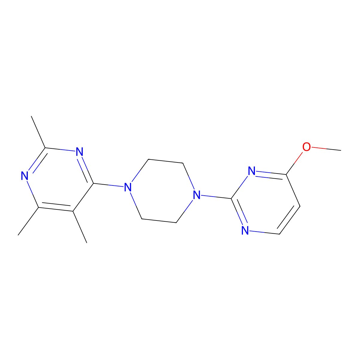 4-[4-(4-Methoxypyrimidin-2-yl)piperazin-1-yl]-2,5,6-trimethylpyrimidine molecular structure, CAS 2549036-49-7