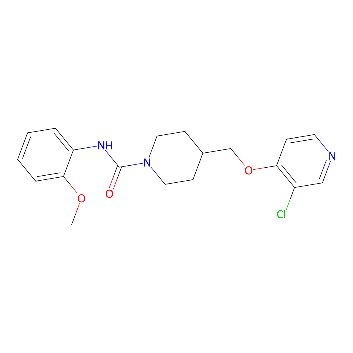 4-{[(3-chloropyridin-4-yl)oxy]methyl}-N-(2-methoxyphenyl)piperidine-1-carboxamide molecular structure, CAS 2549036-58-8