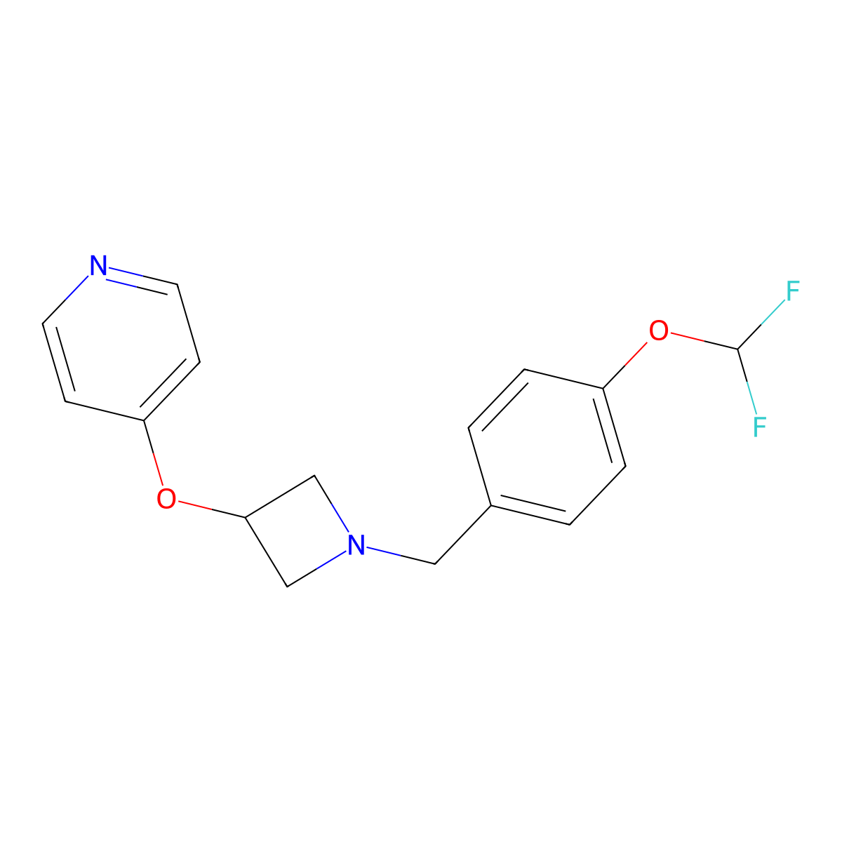 4-[(1-{[4-(Difluoromethoxy)phenyl]methyl}azetidin-3-yl)oxy]pyridine molecular structure, CAS 2549036-59-9